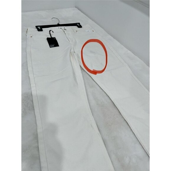 New PAIGE Size 31 Cindy - Tonal Ecru Double Back Belt Loop off-white **Stain** - Picture 4 of 14